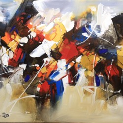 Mashkoor Raza, 30 x 48 Inch, Oil on Canvas, Abstract Painting, AC-MR-477