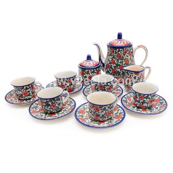 Blue Pottery Tea Set